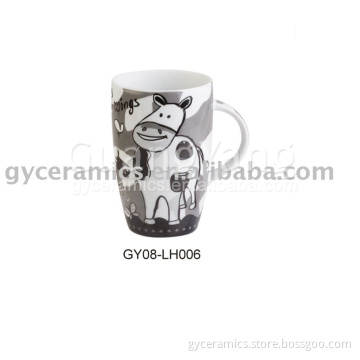 12 oz porcelain mug set (12oz mug+plate+tea bag tray+tea ball)